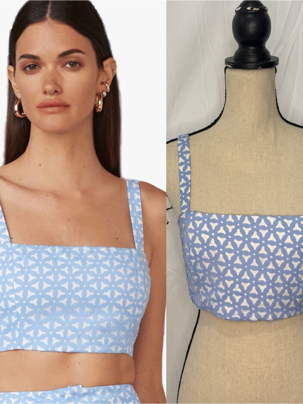 Atoir The Maxie Crop Top in Blue Daisy